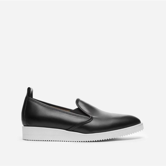 Everlane The Leather Street Shoe in Black New Womens Wedge Loafer - Picture 2 of 13